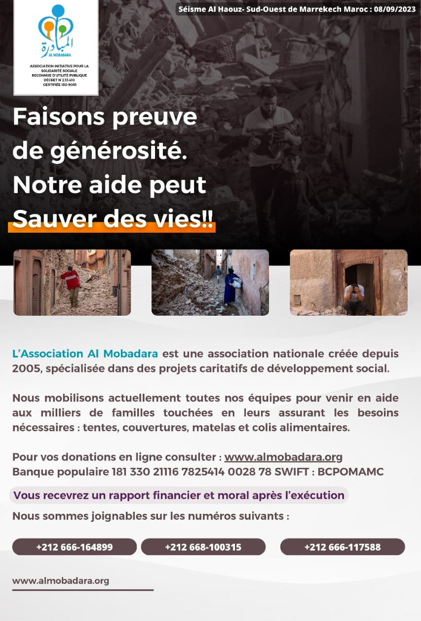 Solidaires pour les familles victimes du séisme